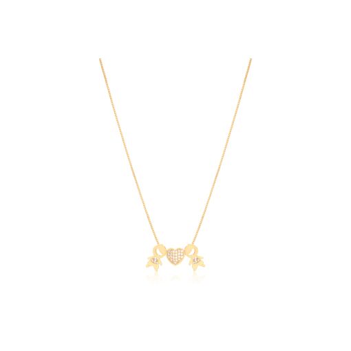 CHOKER COM CORAÇÃO E DOIS MENINOS