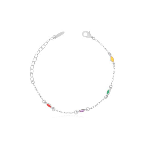 PULSEIRA COM ZIRCÔNIA NAVETE COLORIDA