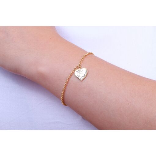 PULSEIRA CORAÇÃO COM MENINA ESCRITO "MAMÃE"