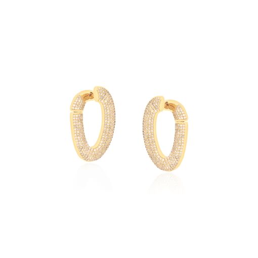 BRINCO OVAL ABERTO CRAVEJADO