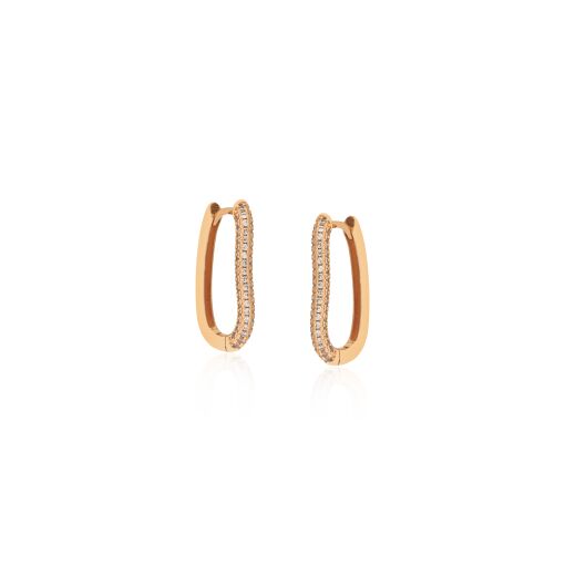 BRINCO ARGOLA OVALADA COM ZIRCÔNIAS