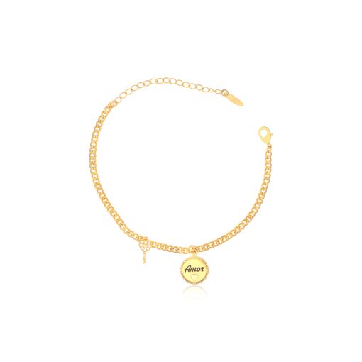 PULSEIRA COM DIZER 'AMOR' E CHAVE
