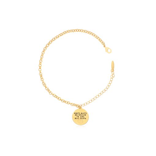 PULSEIRA PINGENTE "SINTO MUITO, ME PERDOE, TE AMO, SOU GRATA"