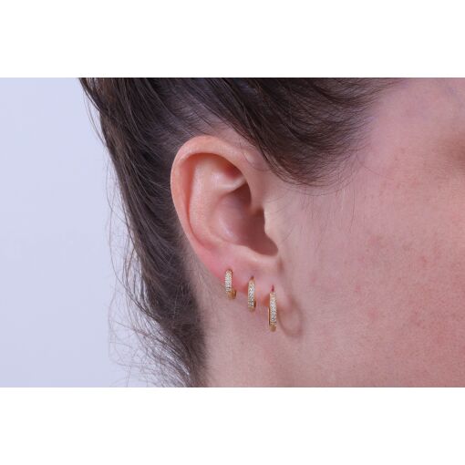 CONJUNTO TRIO DE ARGOLINHAS COM ZIRCÔNIAS