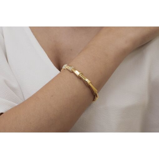 PULSEIRA BRACELETE TRABALHADO COM DETALHES EM ZIRCÔNIA