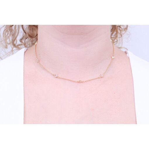 CHOKER COM 9 ZIRCÔNIAS QUADRADAS