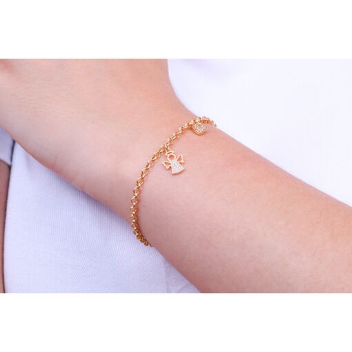 PULSEIRA COM CORAÇÃO E ANJO