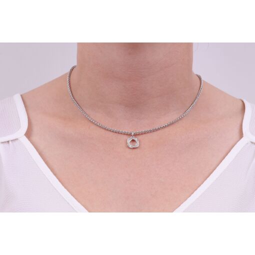CHOKER PINGENTE QUADRADO VAZADO COM ZIRCÔNIAS