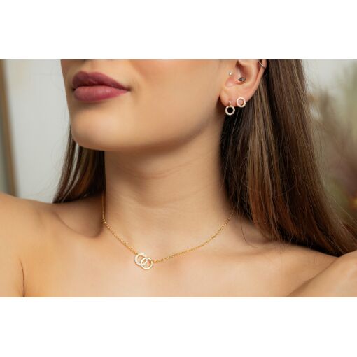 CHOKER COM DOIS CÍRCULOS ENTRELAÇADOS