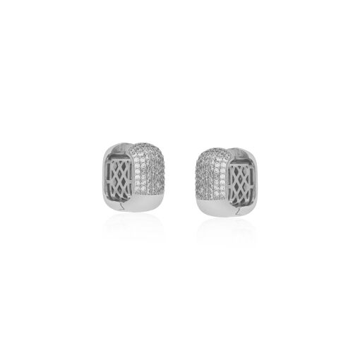 BRINCO ARGOLINHA QUADRADA COM ZIRCÔNIAS