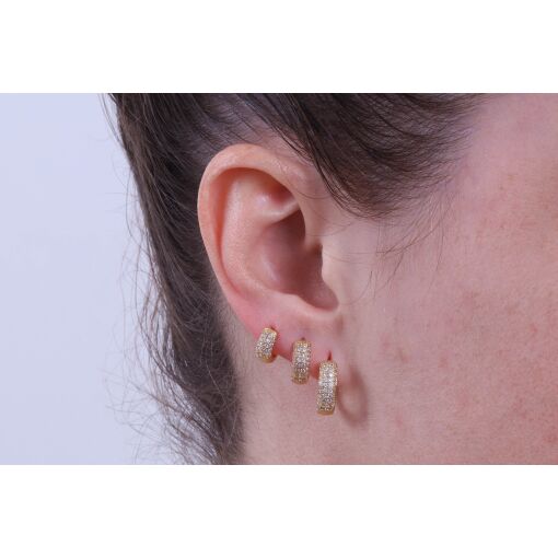 CONJUNTO TRIO DE ARGOLINHAS COM ZIRCÔNIAS