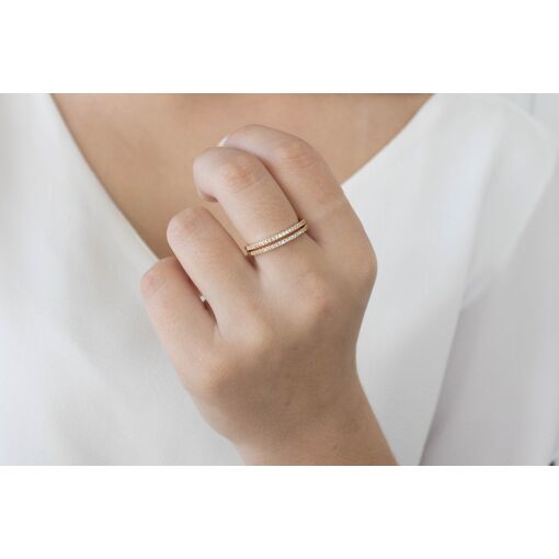 CONJUNTO ANEL APARADOR CRAVEJADO CO ZIRCÔNIA