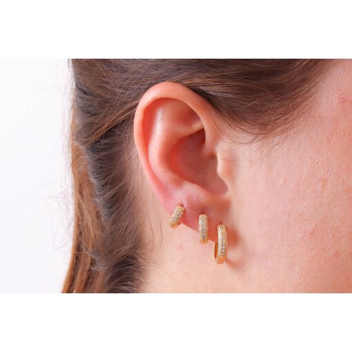 CONJUNTO TRIO DE ARGOLINHAS COM ZIRCÔNIAS