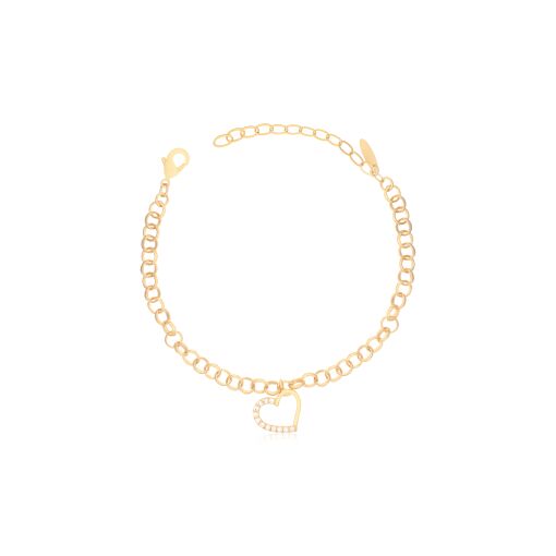 PULSEIRA COM CORAÇÃO CRAVEJADO VAZADO
