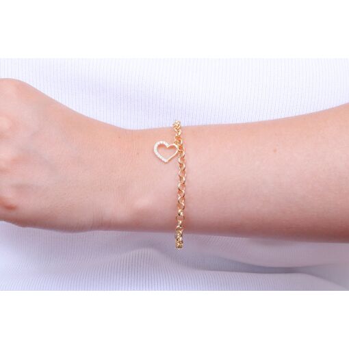 PULSEIRA COM CORAÇÃO CRAVEJADO VAZADO