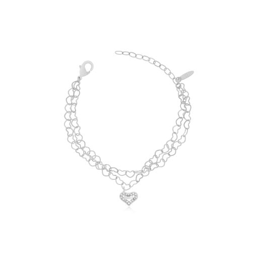 PULSEIRA DUPLA CORAÇÃO COM LAÇO