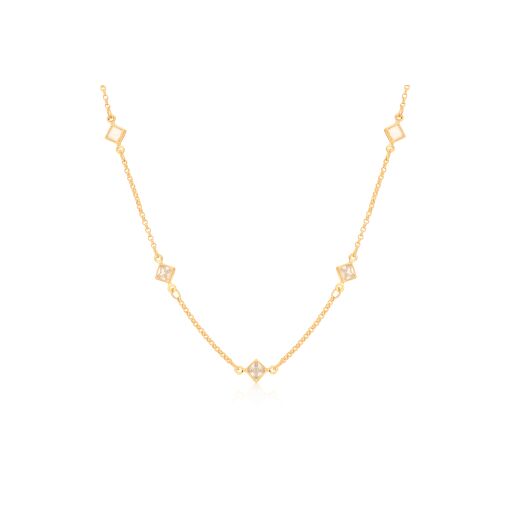 CHOKER COM 9 ZIRCÔNIAS QUADRADAS