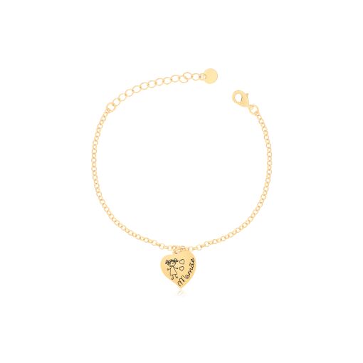 PULSEIRA CORAÇÃO COM MENINA ESCRITO "MAMÃE"
