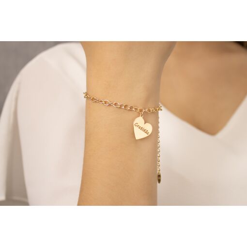 PULSEIRA COM CORAÇÃO ESCRITO ´GRATIDÃO´