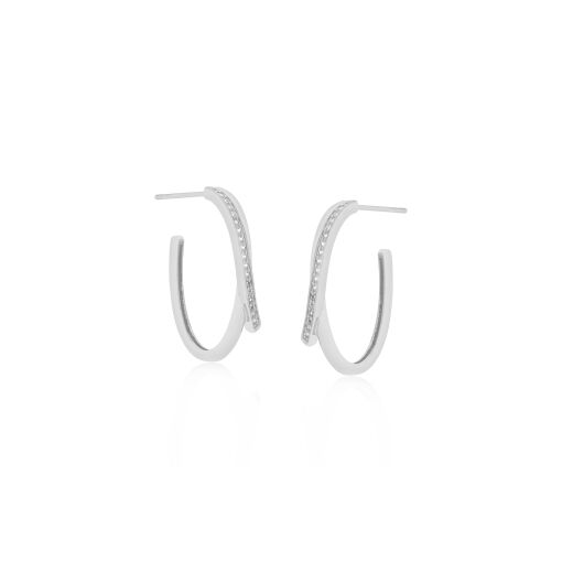 BRINCO ARGOLA OVAL COM ZIRCÔNIAS