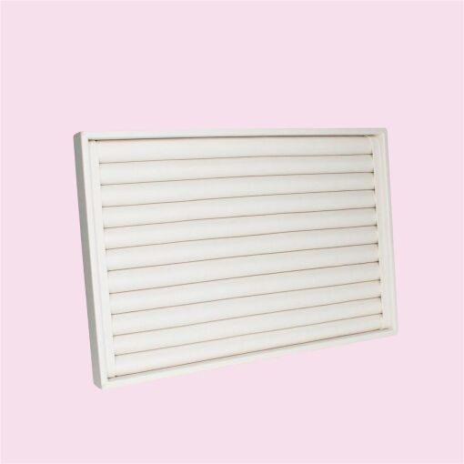 BANDEJA FACTO OFF-WHITE COM ROLETES PARA ANÉIS 25X37,5CM