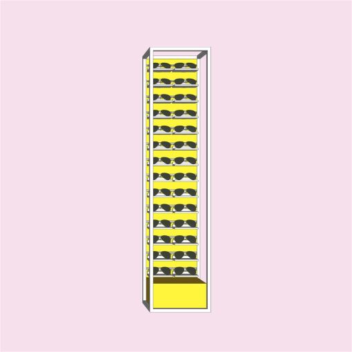 EXPOSITOR PARA ÓCULOS AMARELO
