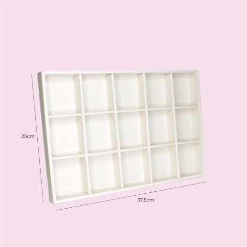 BANDEJA COM 15 DIVISÓRIAS LIVRES FACTO OFF-WHITE 25X37,5CM