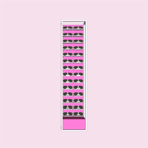 EXPOSITOR PARA ÓCULOS ROSA