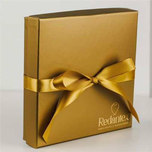 CAIXA RIGIDA 15X15CM COM FITA PERSONALIZADA VALOR UNITÁRIO P/300