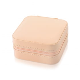 Porta-Joias em Courino Rosa com Zíper