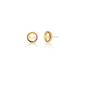 Conjunto Brinco e Corrente com Pingente Love Banhado a Ouro