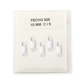 Fecho Lagosta Kit com 5 Unidades Liso 10mm em Prata Lisa