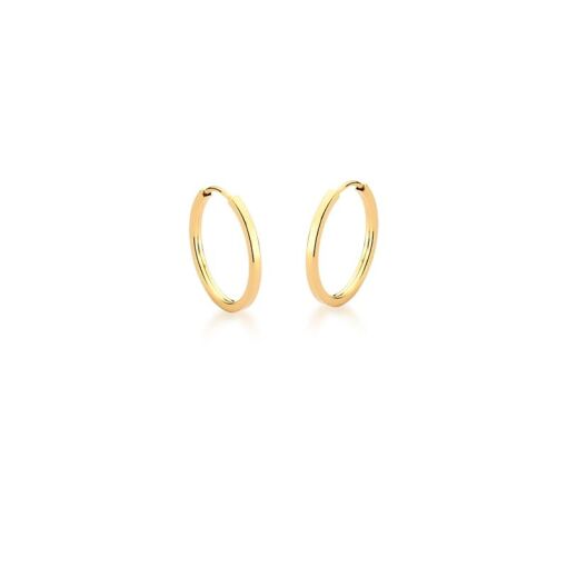 ARGOLA LISA COM ARO QUADRADO BANHADA A OURO