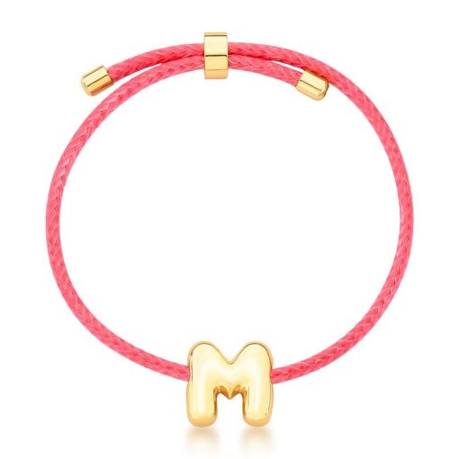 PULSEIRA KIDS FIO ENCERADO LETRA "M" BANHADA A OURO