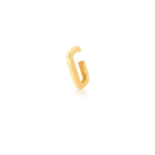 PIERCING DE ORELHA UNITÁRIO RETANGULAR EAR HOOK BANHADO A OURO