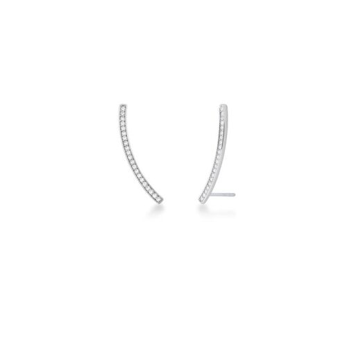 BRINCO EAR CUFF CRAVEJADO DE ZIRCÔNIA PRATA RODINADA
