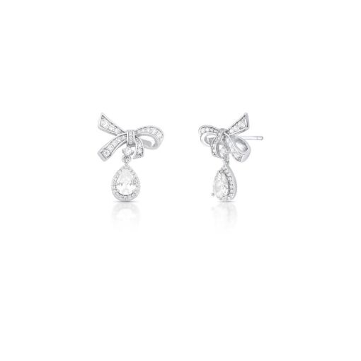 BRINCO DE LAÇO COM CRISTAL DE GOTA EM PÊNDULO