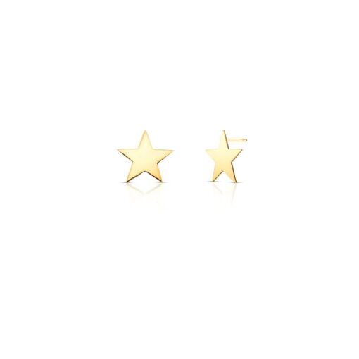 BRINCO DE ESTRELA LISO EM PRATA LISA