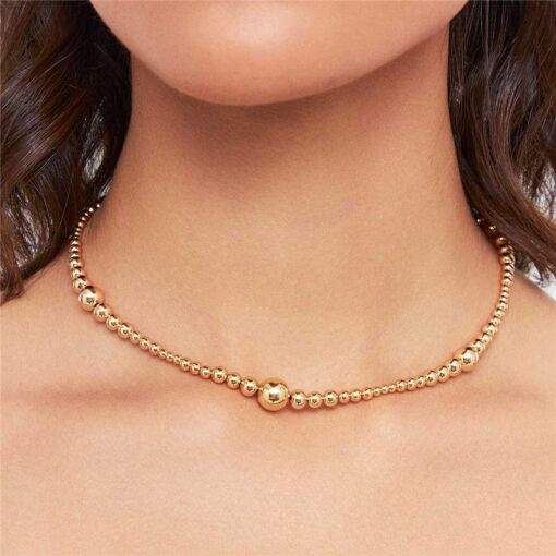 CHOKER DE ESFERA LISA BANHADA A OURO