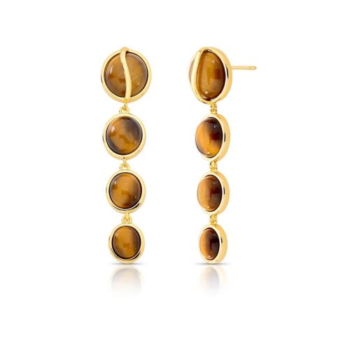 BRINCO COM CRISTAL OVAL EM PÊNDULO BANHADO A OURO