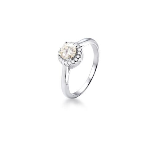 ANEL PEDRA MOISSANITE 5MM PRATA RODINADA