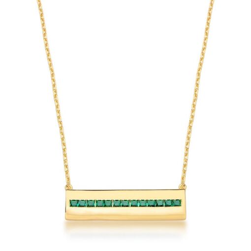 COLAR COM PINGENTE E CRISTAIS QUADRADOS  BANHADO A OURO