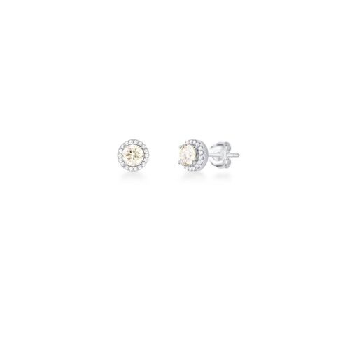 BRINCO PEDRA MOISSANITE 5MM PRATA RODINADA