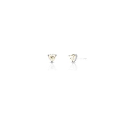 BRINCO COM PEDRA TRIANGULAR MOISSANITE 5MM PRATA RODINADA