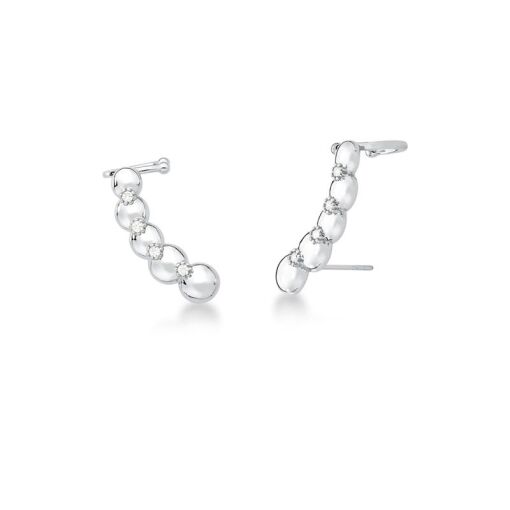 BRINCO EAR CUFF COM ESFERAS LISAS E ZIRCÔNIAS