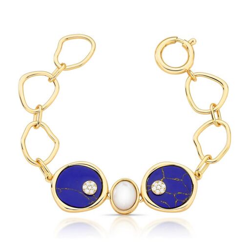 PULSEIRA COM ELOS VAZADOS CRISTAIS E ZIRCÔNIAS