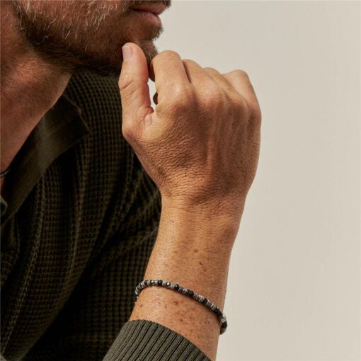 PULSEIRA INTERCALADA COM PEDRAS EM AÇO